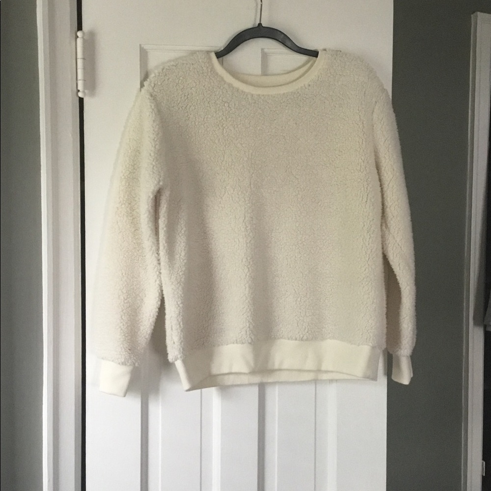 Forever 21 White Fuzzy Sweater